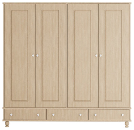 Colorado 71, 4-Door Wardrobe Cabinet, Natural Oak Finish