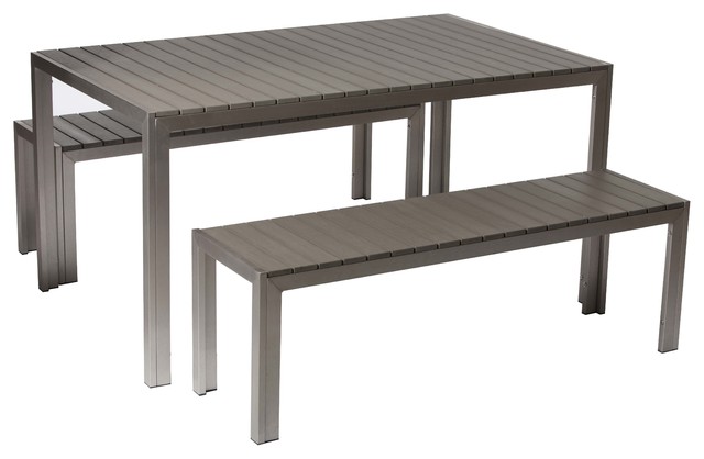 3 piece outdoor dining set with bench