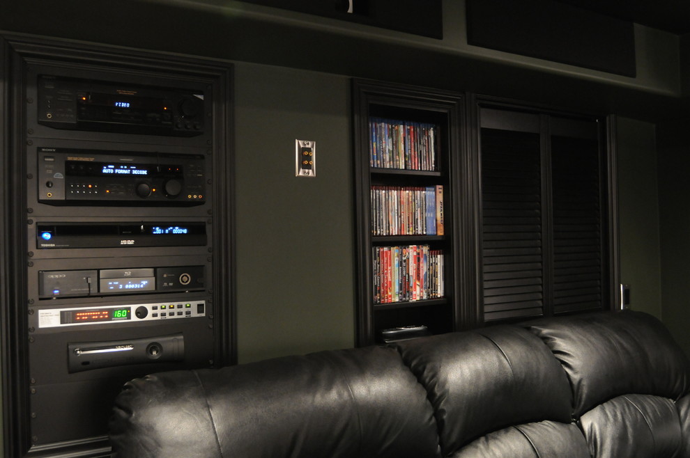 Photo of a contemporary home theatre in Other.