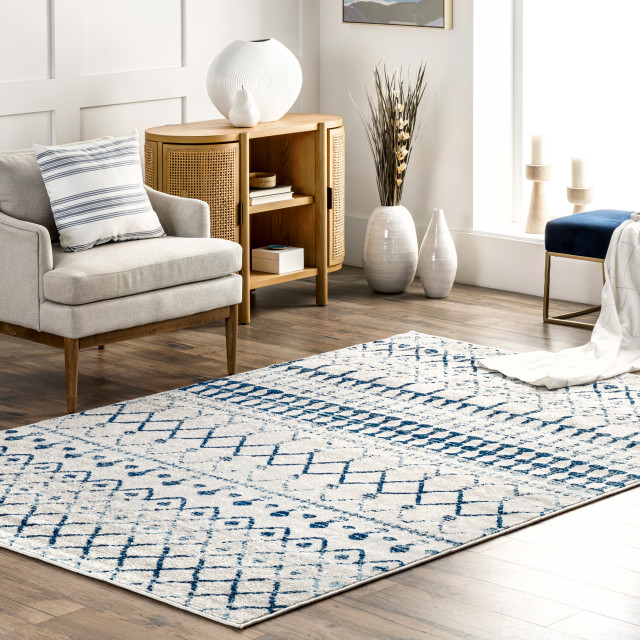 Moroccan Blythe Contemporary Area Rug, 6'x9' Scandinavian Area Rugs