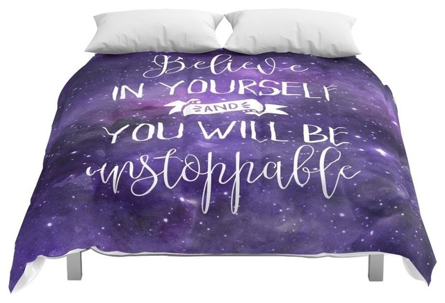 Society6 Believe In Yourself Quote Comforter Contemporary