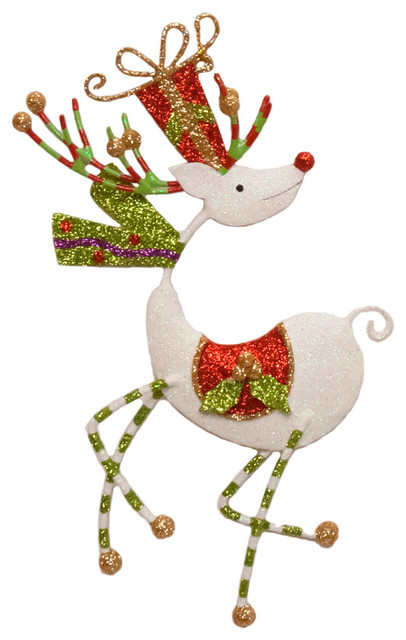 Tin Reindeer Ornaments, Set of 2