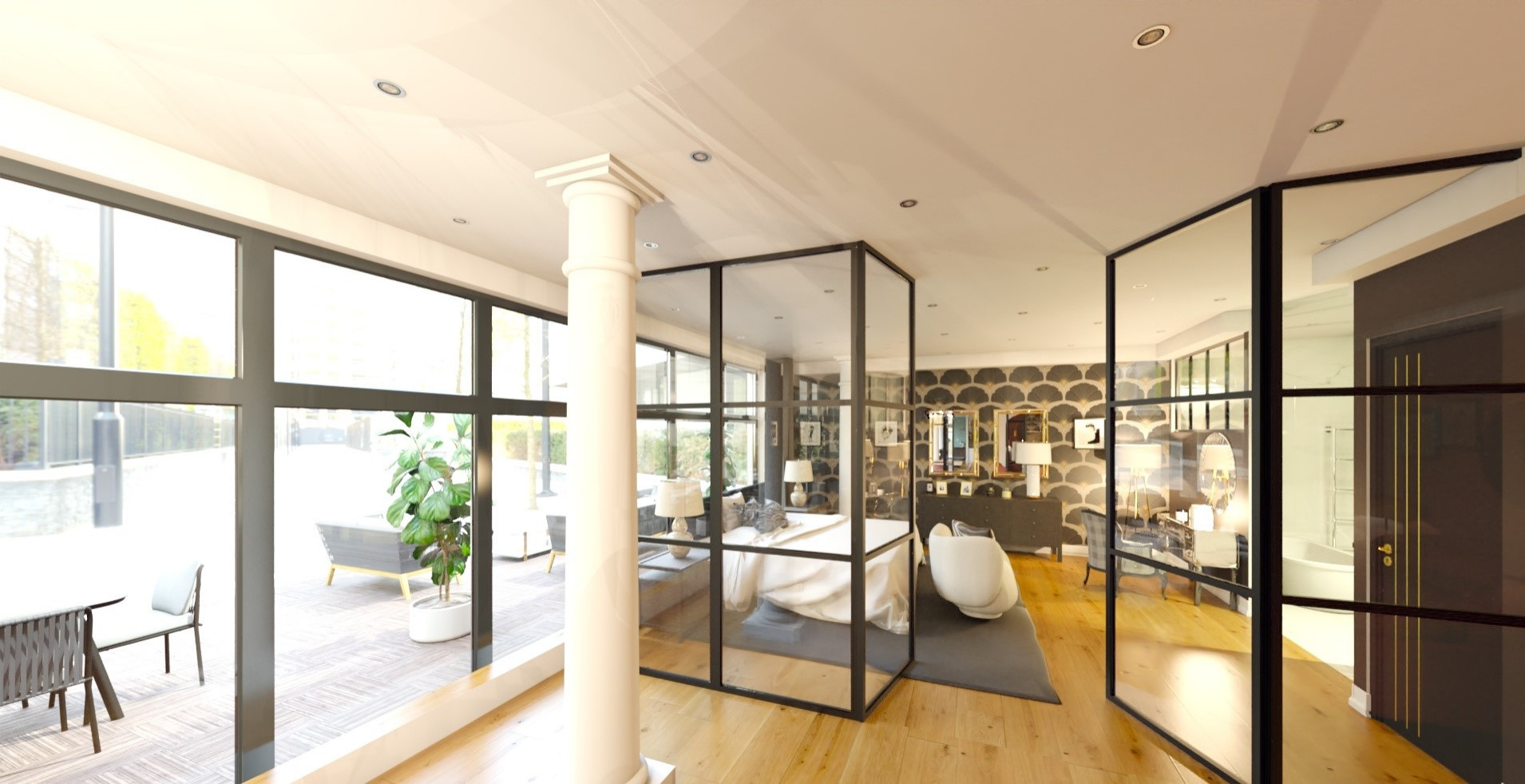 Loft 300 m² dans un immeuble d'affaires réhabilité.