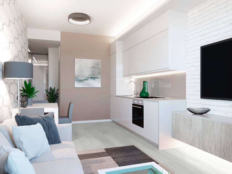 Визуализация проекта квартиры 70 м2 в стиле "Минимализм"