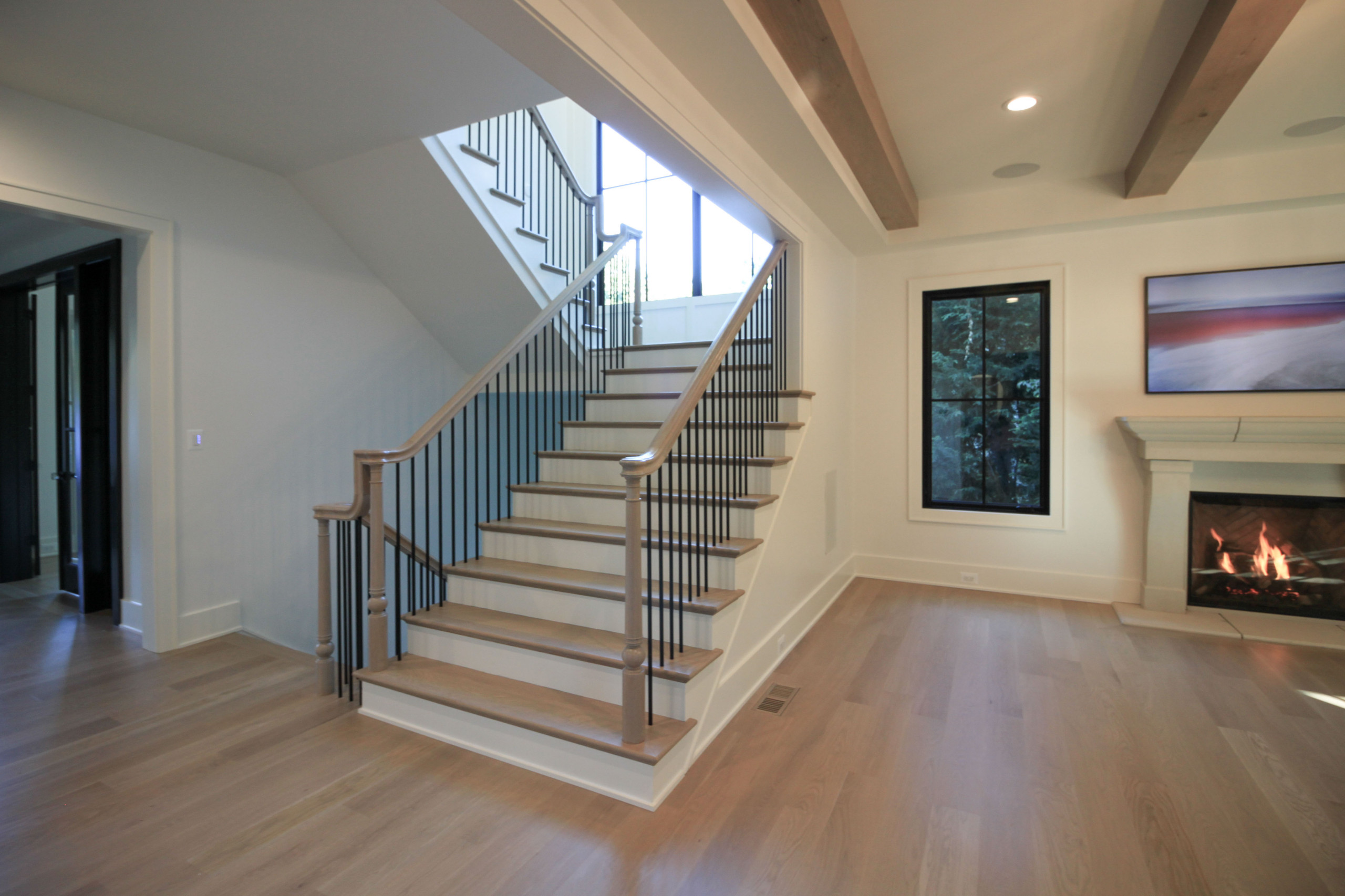 93_Captivating Light Wood Railing System with Black Spindles, Arlington VA 22207