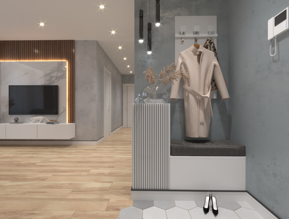 Дизайн-проект интерьера двухкомнатной квартиры в стиле Контемпорари.