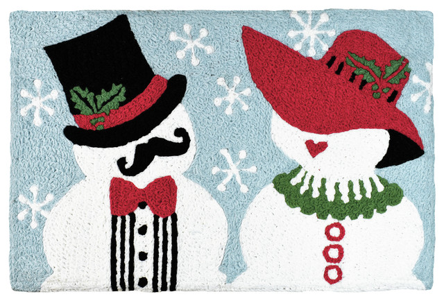 Mr Mrs Snowman Holiday Decor Indoor Outdoor Accent Doormat