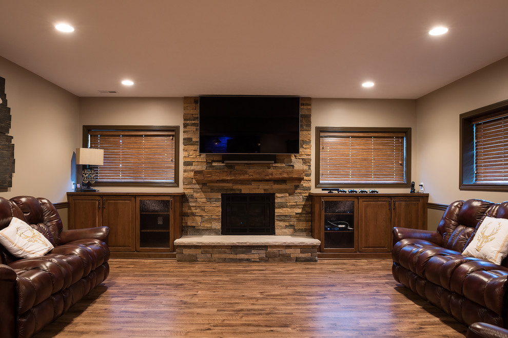 Westfield, IN Basement Remodel Rustic Basement Indianapolis by