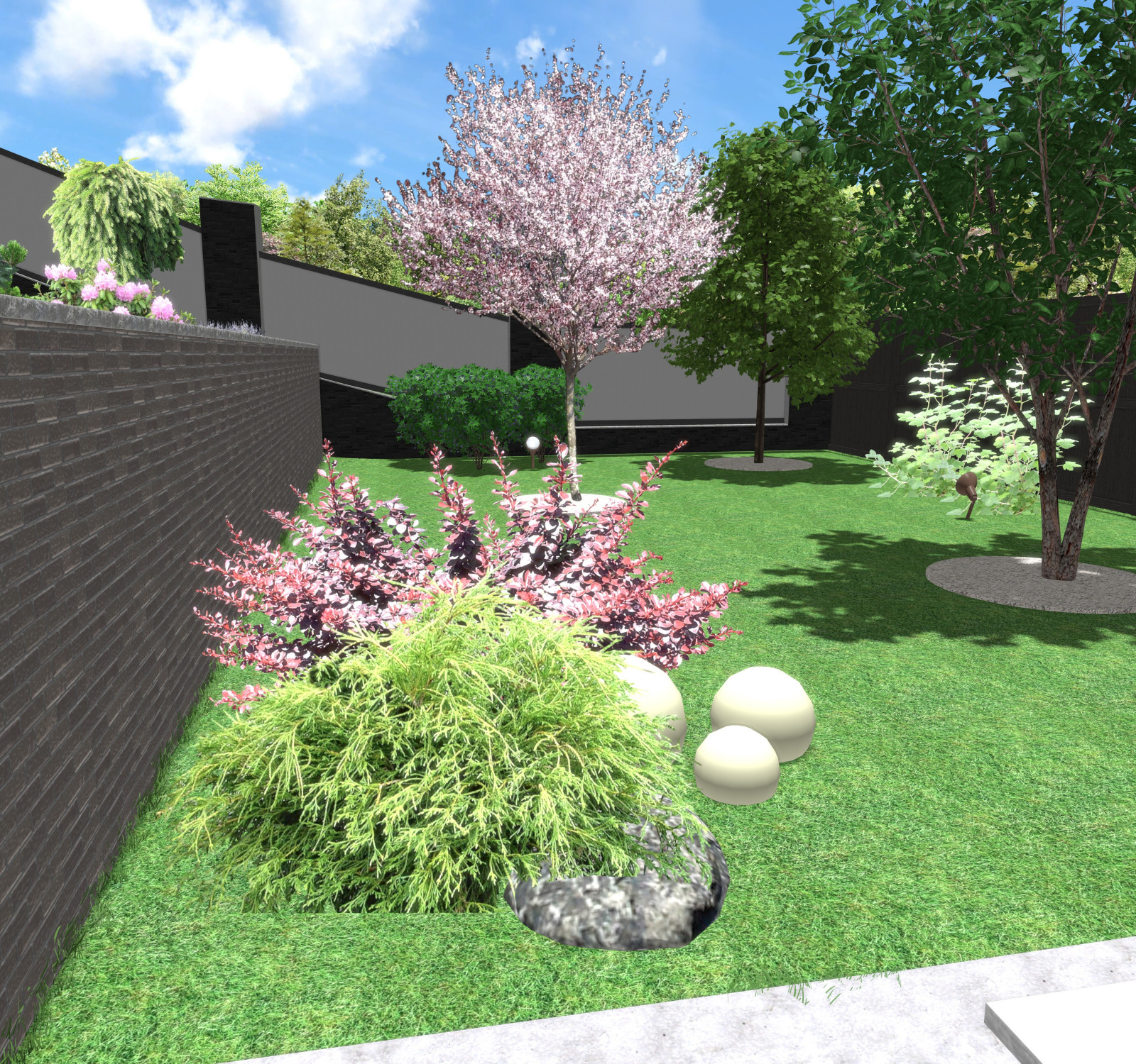 Проект участка с вертикальной планировкой. Подпорные стенки и перепады высот.