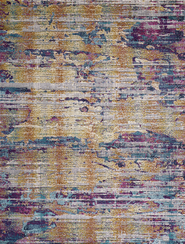 Noori Rug Highlow Westfield Jasper Orange and Purple Rug, 3'10" x 6'0