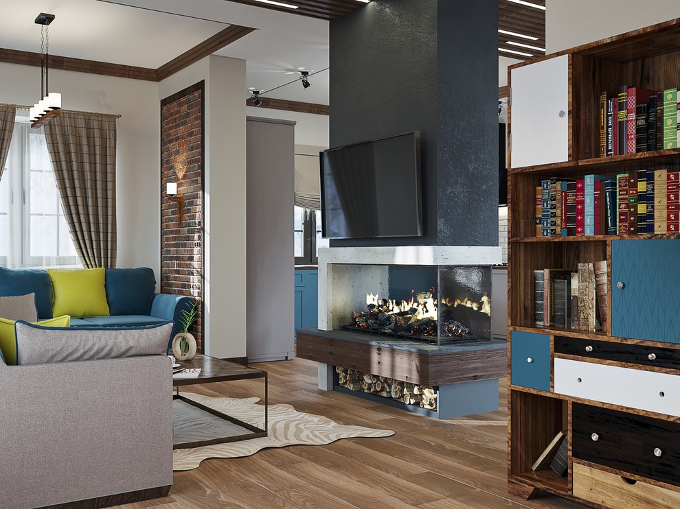 Яркий интерьер загородного дома