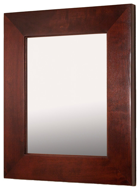 13x16 Fox Hollow Furnishings Mirrored, Dark Wood Recessed Medicine Cabinet With Mirror
