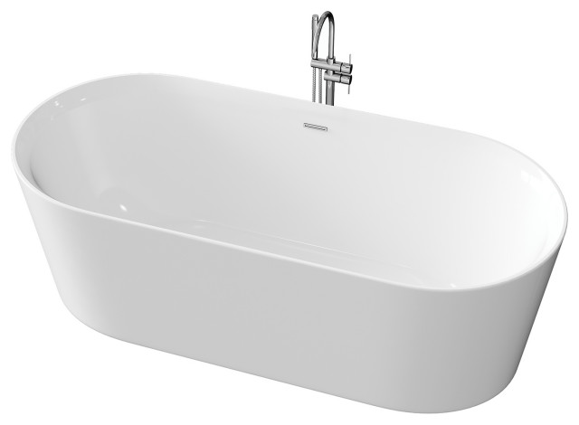 Eviva Rejoice Acrylic 60" Freestanding Bathtub, White