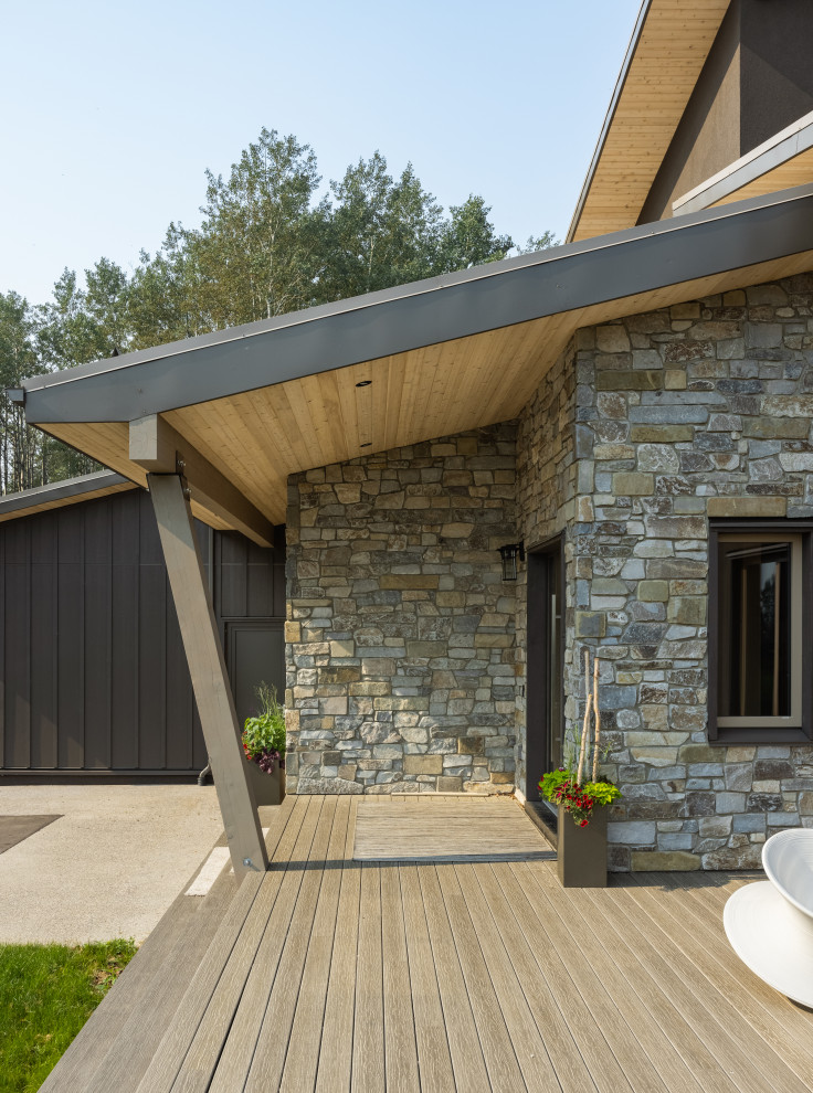 Inspiration for a rustic entryway remodel in Calgary