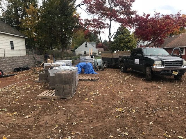 Retaining wall and patio