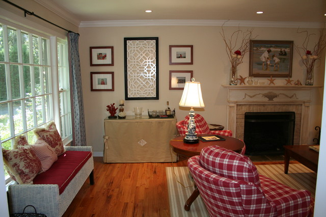Red White Blue Camel Revived Living Room American Traditional Family Room New York By Allure Decor Custom Interiors Adornments