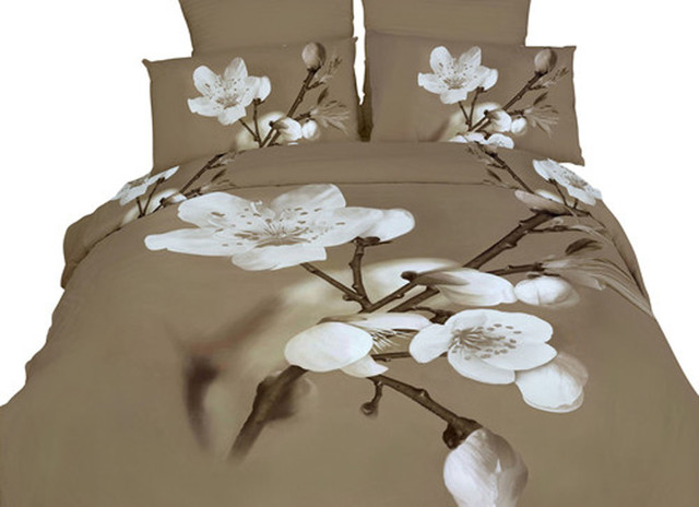 Dolce Mela Queen Bed Modern Bedding Floral Duvet Cover Set