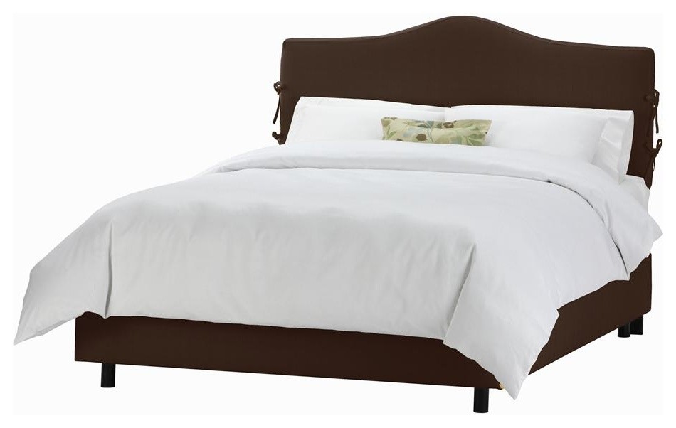 51 in. Slipcover Bed w Foam Padding in Chocolate (King)