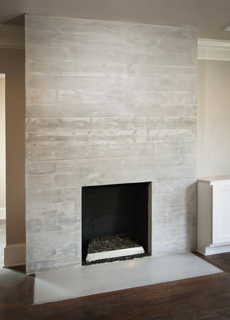 Concrete Board Formed Fireplace Surround Modern Living Room