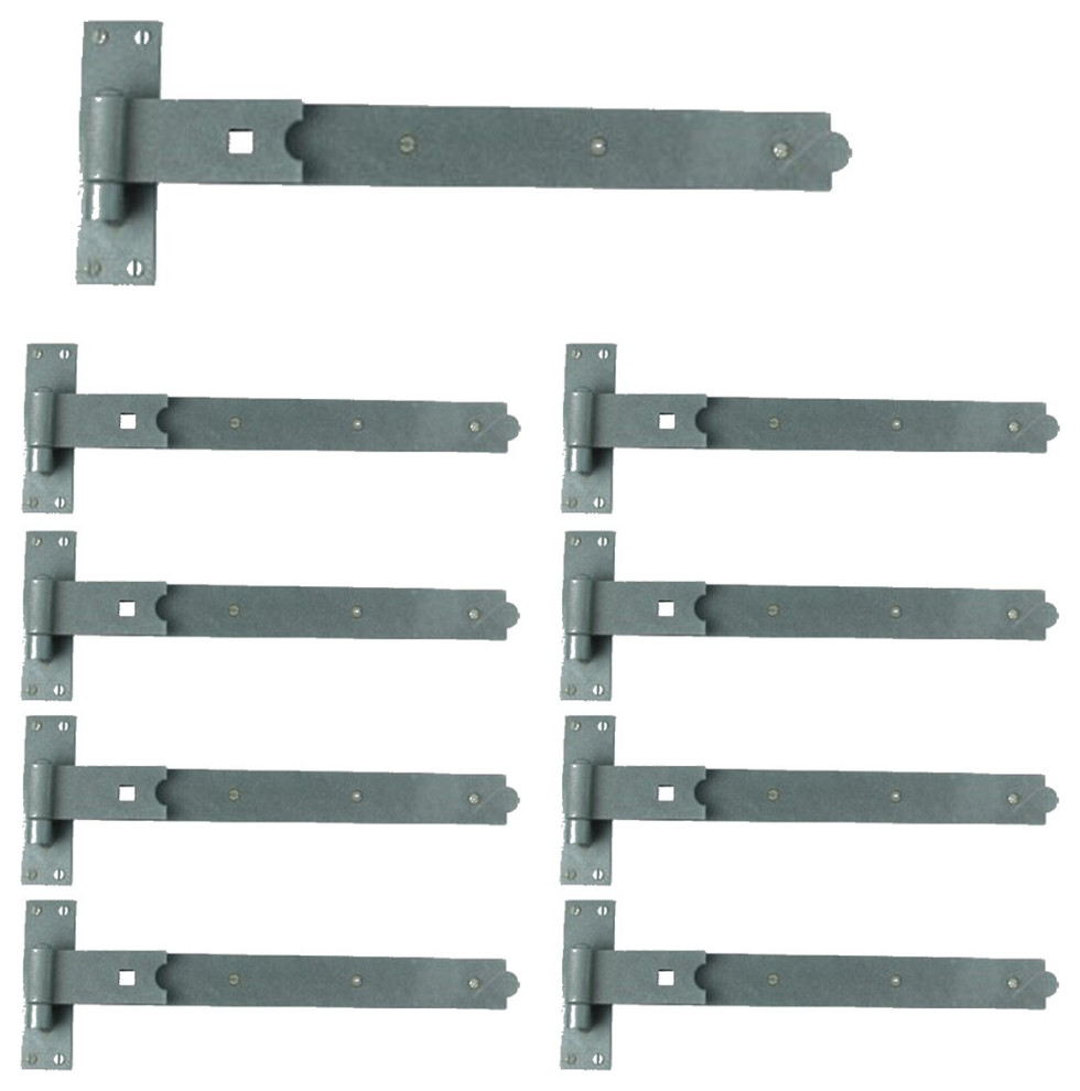 Strap Black Wrought Iron Gate 3/4" Offset Hinge 19 in. W Pack of 8 Rustic Hinges by