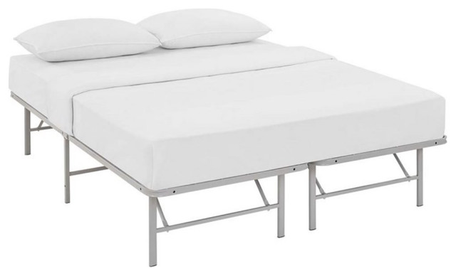 Modway Horizon Stainless Steel Queen Metal Bed Frame in Gray