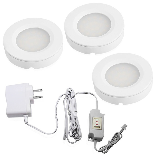 Set Of 3 Led Under Cabinet Lighting Kit 2watt Puck Lights Set Of 3 Led Under Cabinet Lighting Kit 2watt Puck Lights