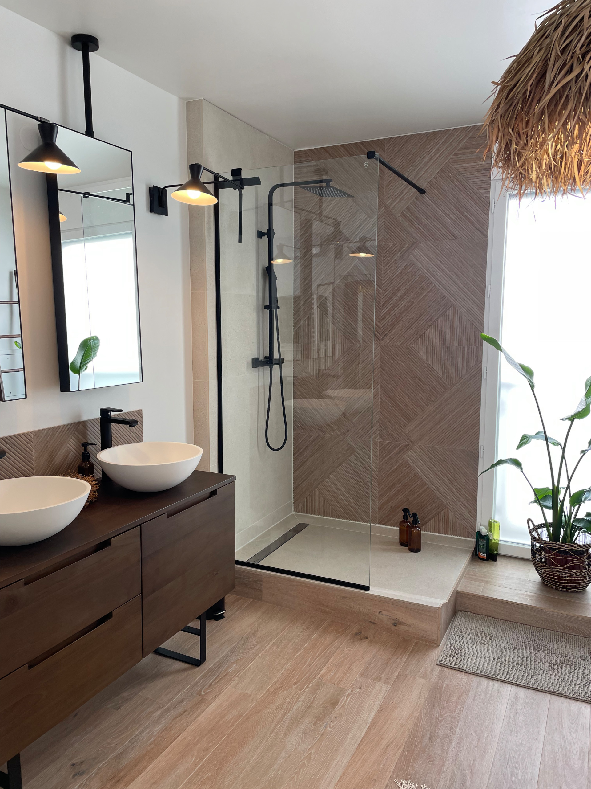 Douche à l’italienne en enfilade