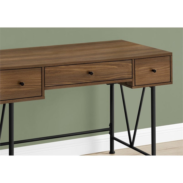IOTXY Wooden Sall Desk With Drawers - Hoe Office Coputer Desk, Walnut, 80 C - View #9