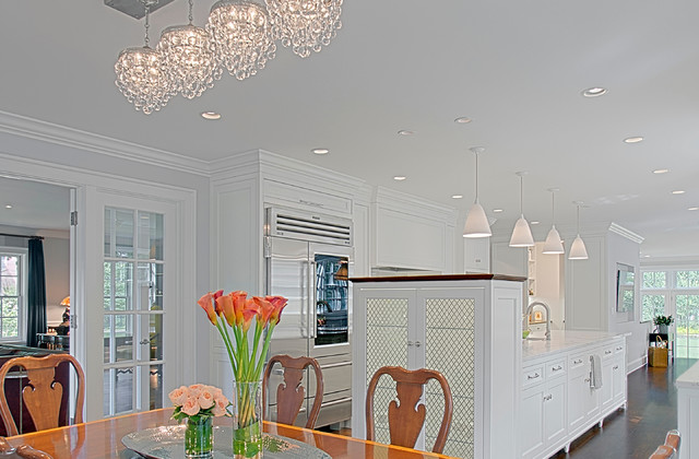 Kitchen Island with Display Cabinet transitional-kitchen