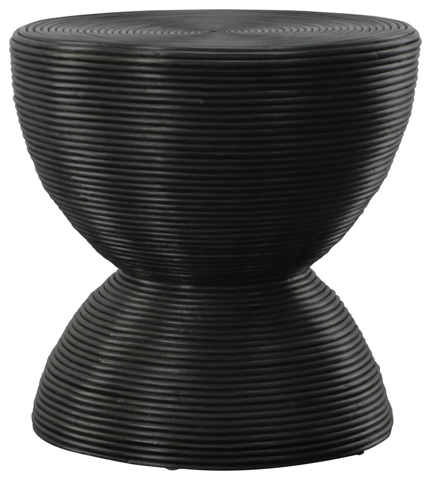 Bongo Black Rattan Side Table Tropical Side Tables And End Tables