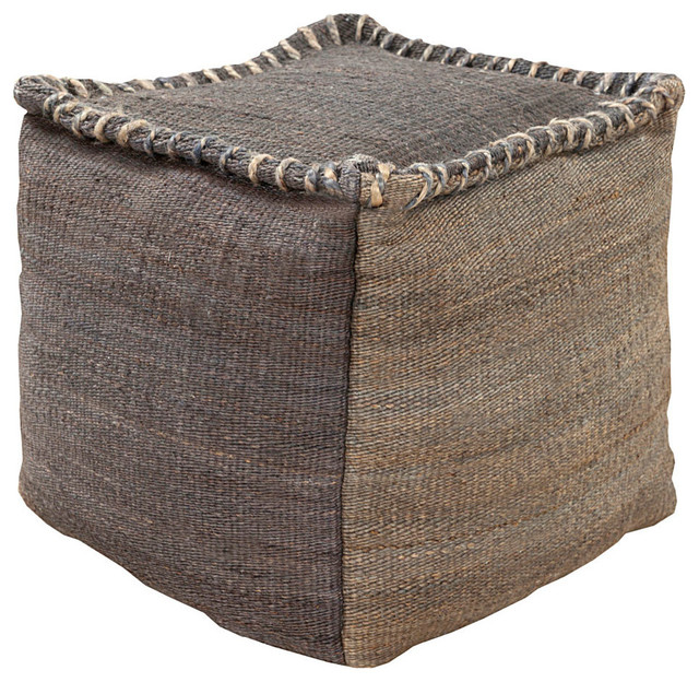 Jute Pouf Transitional Floor Pillows And Poufs by Bliss Home & Design