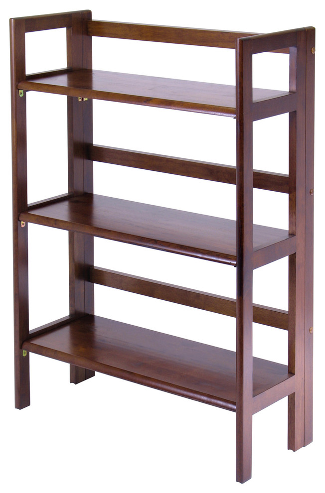 Winsome Wood 3-Tier Folding And Stackable Shelf, Wide