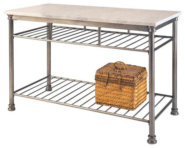 Orleans Kitchen Island With White Quartz Top Transitional Kitchen