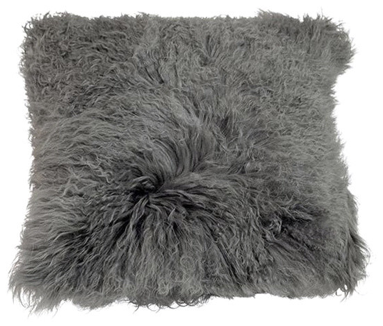 Dovetail Mohair Pillow Gray Contemporary Decorative Pillows