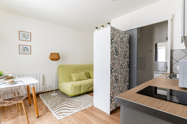 Meubler 11 studios pour une vente cl&eacute; en main scandinavian-living-room