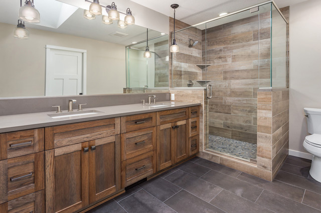 Tigard Rustic Kitchen And Master Bath Rustic Bathroom Portland By Northland Design Build