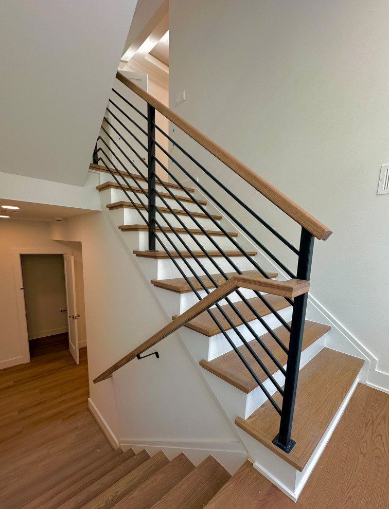 Metal railings with wood top