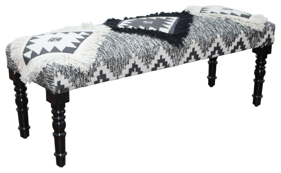 Modern Southwestern Tufted Bench Southwestern Upholstered Benches