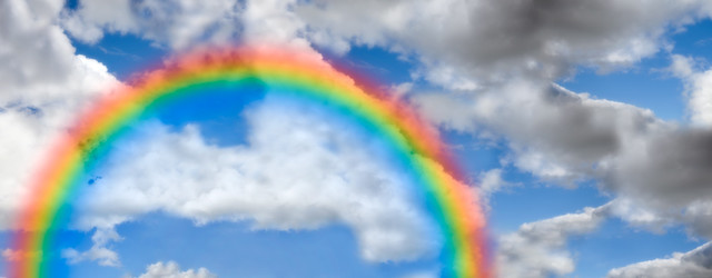 Rainbow Clouds Wall Mural