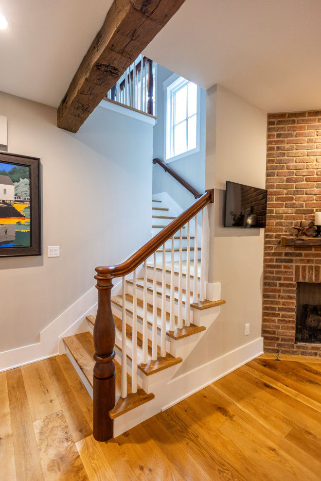 Inspiration for a coastal staircase remodel in Cincinnati