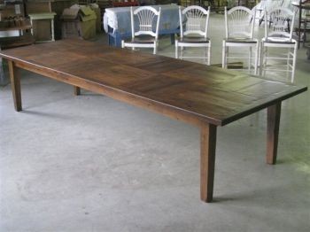 Old Oak Inlaid Farm Table