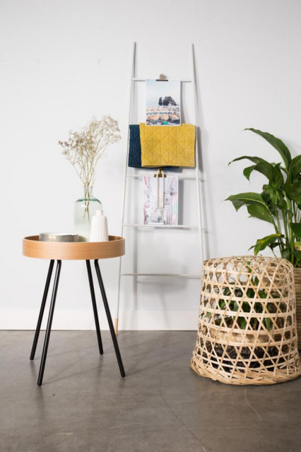 Magazine Ladder Rack White Wooden Magazine Rack, Zuiver Ladder - Scandinavian - Magazine ...