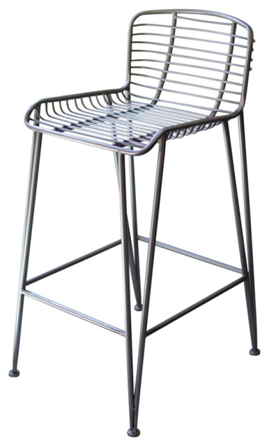 Modern Low Back 28 Seat Tubular Metal, Wire Bar Stools With Backs