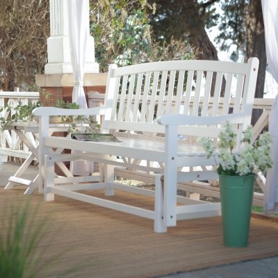 C Coast Pleasant Bay 4 Ft Curved Back Outdoor Glider Loveseat Curved Back Outdoor Glider Loveseat White