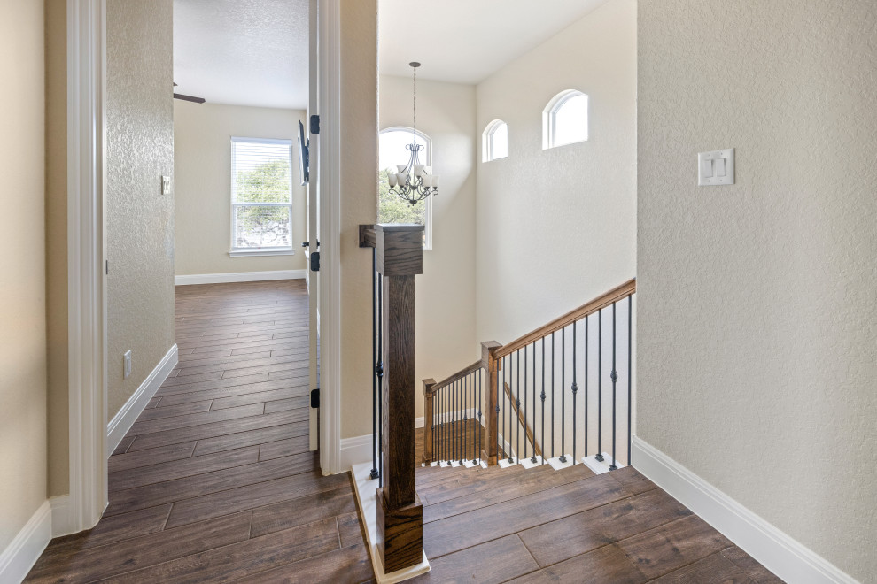 Inspiration for a transitional staircase remodel in Austin