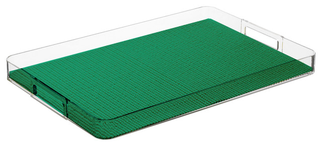 Kraftware Fishnet Emerald Green Rectangular Tray