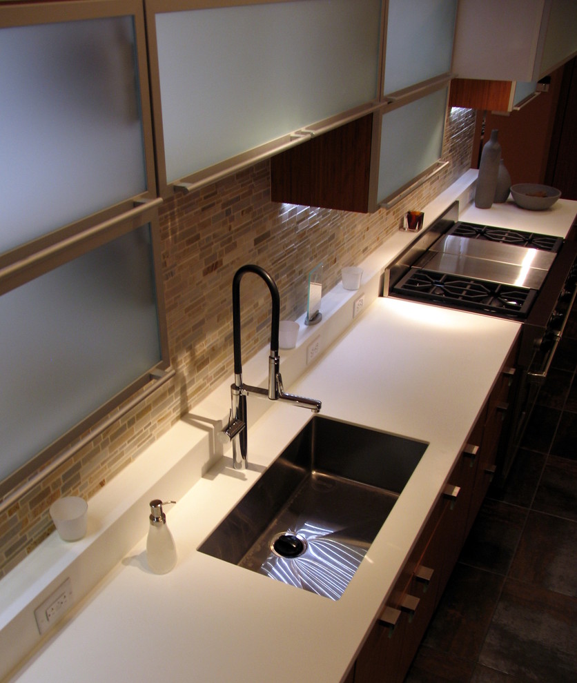 Design ideas for a contemporary kitchen in Boston.