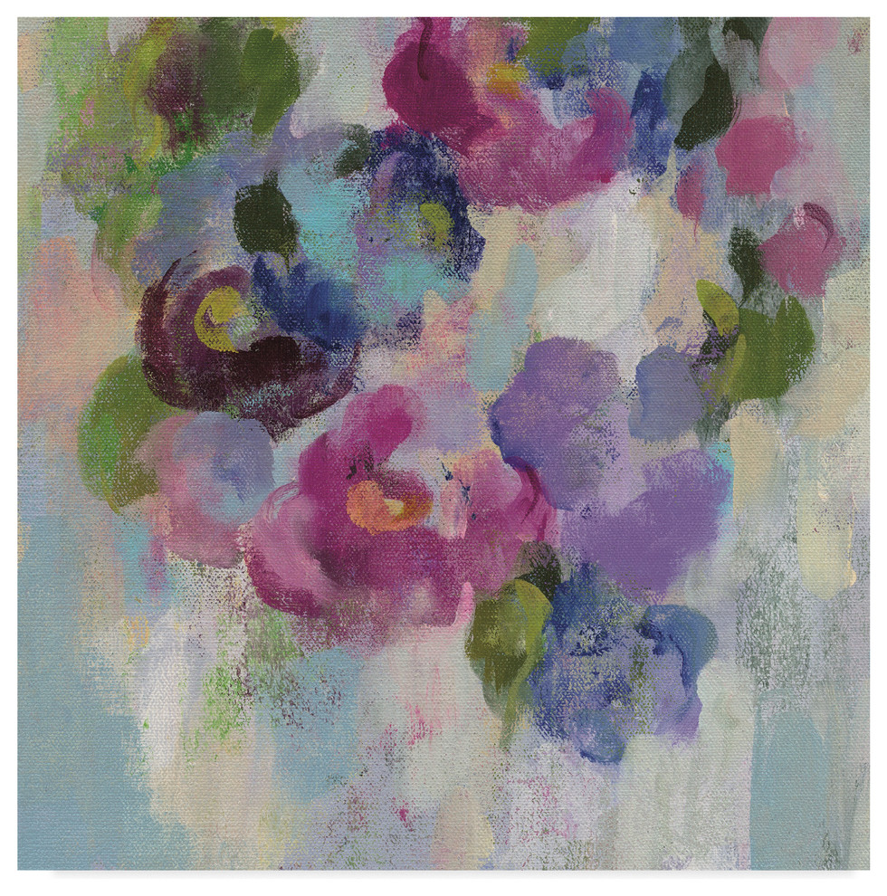 Silvia Vassileva 'Pink And Blue II' Canvas Art, 24"x24"