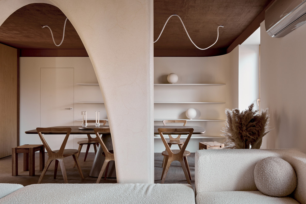 Обнимающая гостиная-столовая