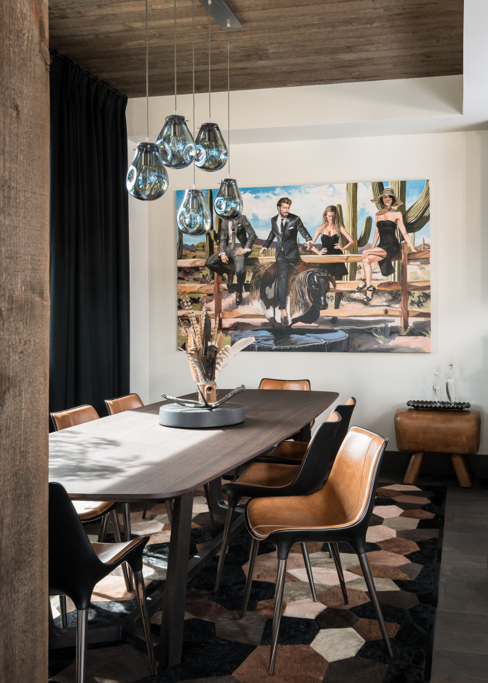 Dining room - large rustic dining room idea